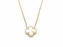 Silver Gold Plated Mother Of Pearl Clover Necklet