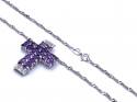 9ct Amethyst & Diamond Cross Necklace