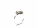 Silver and Marcasite Dress Pearl Ring