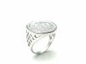 Silver St George Coin Ring Size P