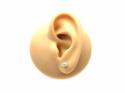 Silver CZ Planet Stud Earrings
