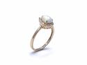9ct Yellow Gold Opal Pear & Diamond Halo Ring