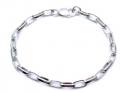 Silver Oblong Link Bracelet 8 3/4 Inch
