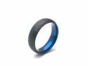 Tungsten Hammered Ring Black & Blur IP Plating 6mm