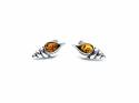 925 Amber Shell Stud Earrings
