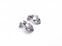 Silver CZ 6 Stone Fancy Stud Earrings 17MM