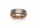 Tungsten Carbide Ring With Rose IP Plating 7mm