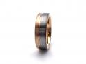 Tungsten Carbide Ring Rose & Grey IP Plating 7mm