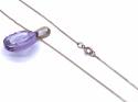 9ct Amethyst Solitaire Pendant & Chain