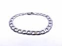 9ct White Gold Curb Bracelet 8.5 Inches