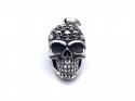 Silver Skull Pendant with Small Skull Detail