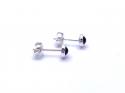 Silver Whitby Jet & Amber Stud Earrings