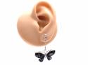 925 Green Amber Butterfly Drop Earrings