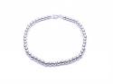 Silver Beaded Bracelet 7.5 Inch