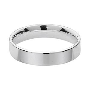 Silver Flat Court Wedding Ring 4mm V