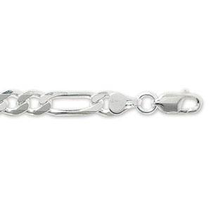 Silver Figaro Bracelet 8 Inch