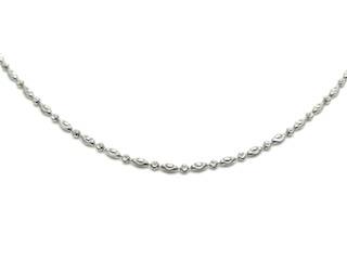 Silver Moon Cut Bead Chain 18 Inch