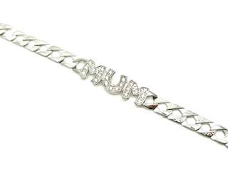Silver CZ Mum Bracelet