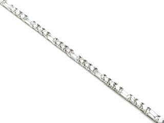 Silver Baguette & Round CZ Tennis Bracelet