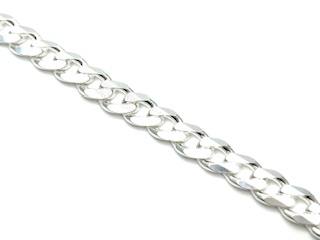 Silver Pave Curb Bracelet 8 Inch