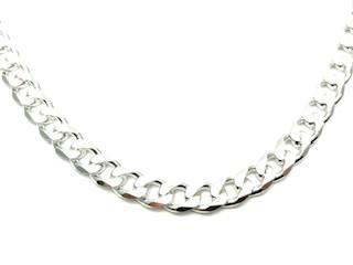 Silver Pave Curb Chain 20 Inch