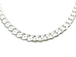 Silver Pave Curb Chain 24 Inch