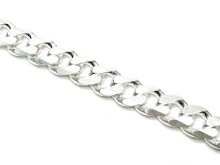 Silver Flat Curb Bracelet 7 3/4 Inch