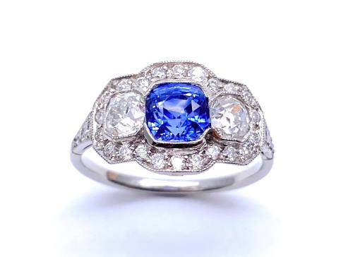 Sapphire & Diamond Ring Circa 1920s