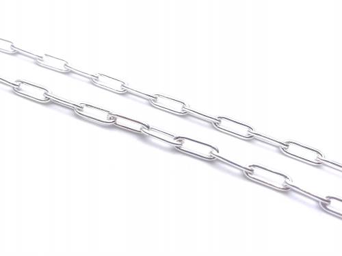 Silver Paper Clip style Chain 16 inch