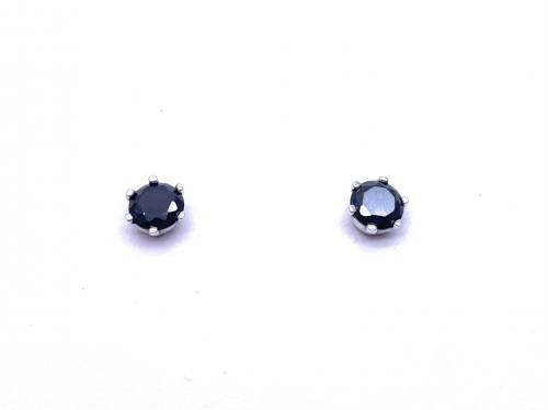 925 Black CZ Stud Earrings