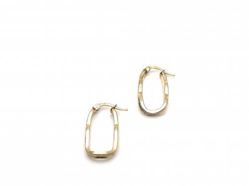 9ct Yellow Gold Waved Hoop Earrings