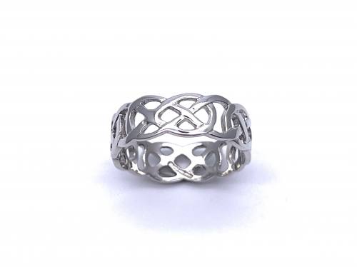 9ct White Gold Cut Out Celtic Ring