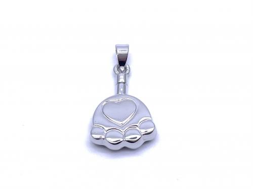 Silver Paw Ashes Locket 30X12mm