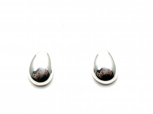 Silver Polished Pebble Stud Earring 8mm