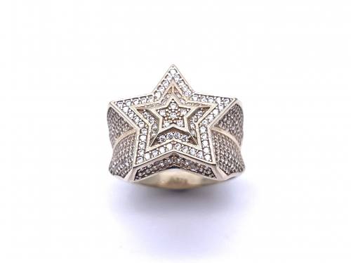 9ct Yellow Gold CZ Star Ring