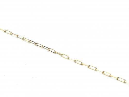 9ct Yellow Gold Paperclip Anklet Chain 10 inches