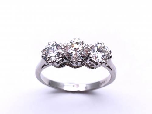 Platinum Diamond 3 Stone Ring Est 1.60
