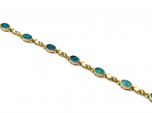 14ct Yellow Gold Fancy Opal Bracelet