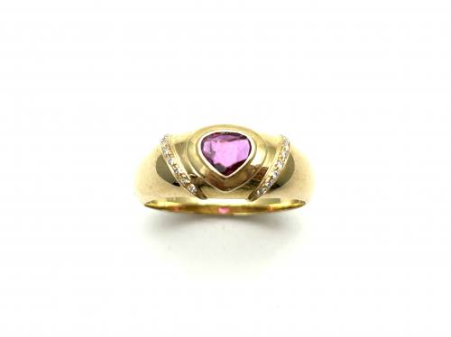 18ct Ruby & Diamond Heart Ring