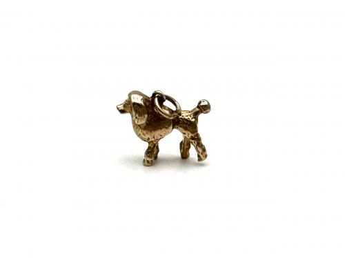 9ct Yellow Gold Solid Poodle Charm