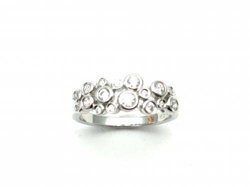 Silver CZ Bubble Cluster Ring