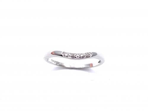 9ct White Gold Diamond Wishbone Ring