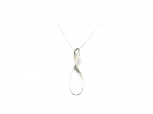 Silver Twisted Pendant & Chain