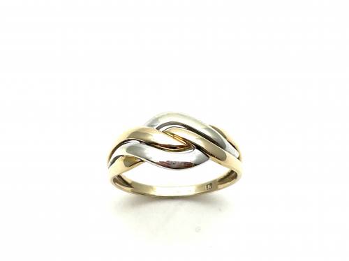 9ct Two Colour Wave Ring