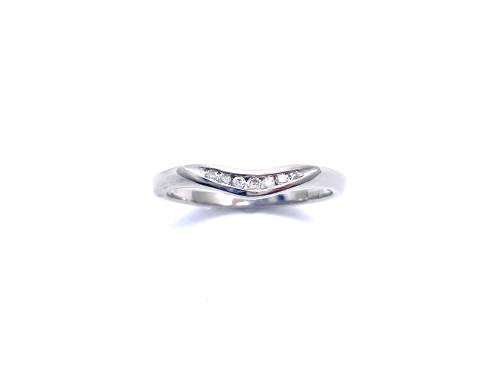 Palladium Diamond Wishbone Ring