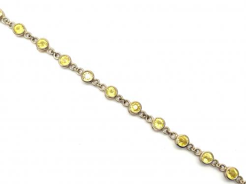 9ct Yellow Sapphire Bracelet 7 3/4 Inch
