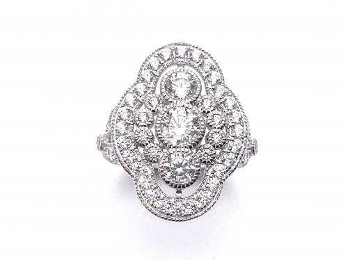 Silver CZ Statement Cluster Ring