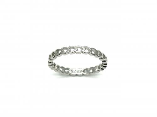 Silver Heart Full Band Ring
