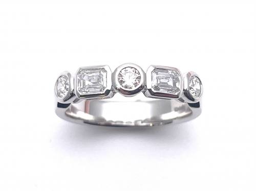 Platinum Diamond Eternity 5 Stone Ring 0.75ct