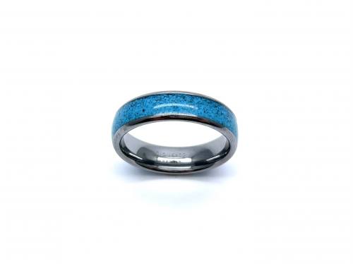 Tungstan Carbide & Turquoise Inlay Ring